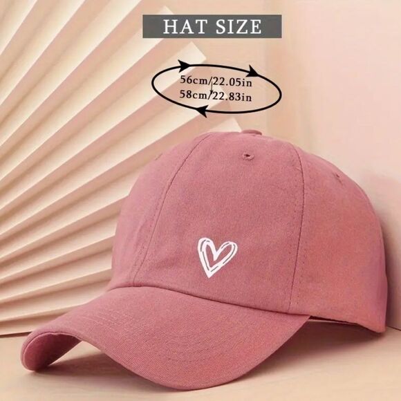 Heart Pink Baseball Cap Adjustable Womens Relaxed Fit NEW Hat - Picture 2 of 5